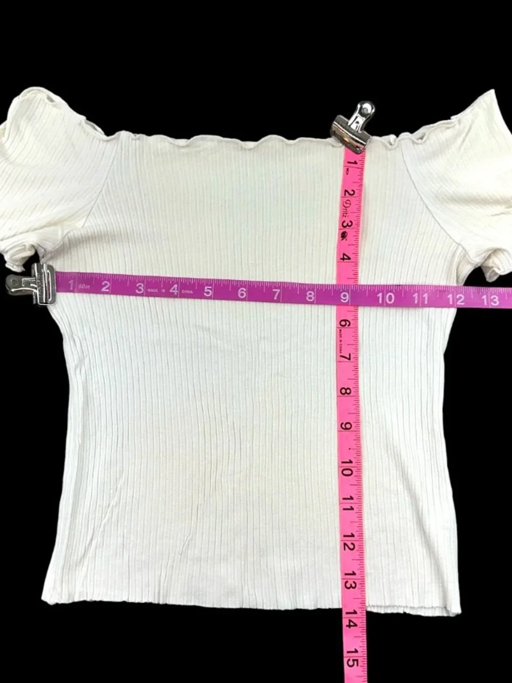 Apple Off the Shoulder Ribbed Top - Picture 6 of 6